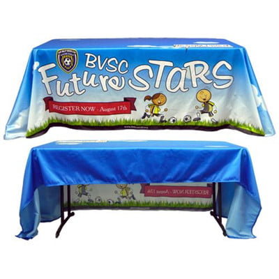 Custom Full Color Fabric Table Cover (3 Sided) + FREE GROUND SHIPPING!*